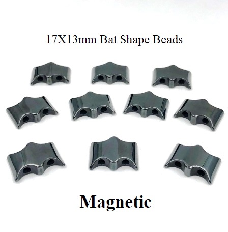 100 PC. 17x13mm 2 Hole Bat Magnetic Beads #MB-Bat17x13