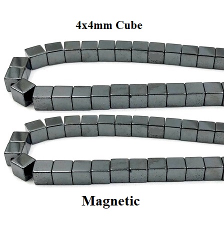 10 Strands 4x4mm Cube Magnetic Beads #MB-CU4X4