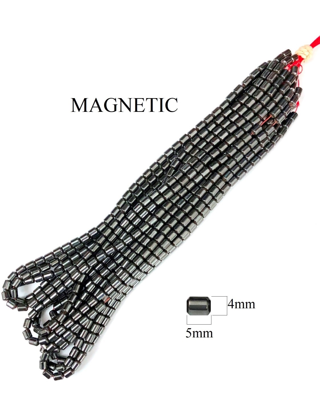 100 Strands 4x5mm Drum Magnetic Hematite Beads # MB-D4x5-100