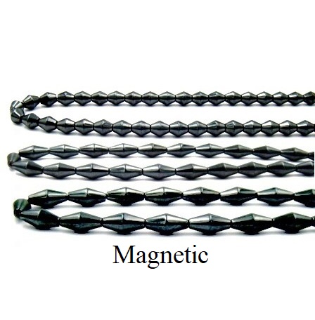 All Diamonds 16" Strand AAA Grade Magnetic Diamond Hematite Beads (Choose Size)