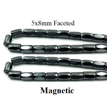 10 Strands 5x8mm Faceted Magnetic Beads #MB-F12