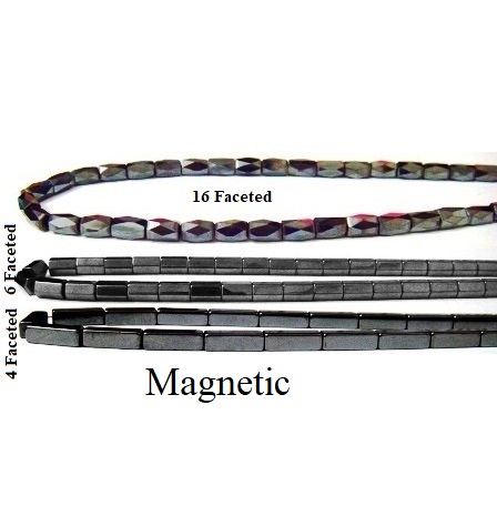 All Faceted 16" Strand AAA Grade Magnetic Faceted Hematite Beads