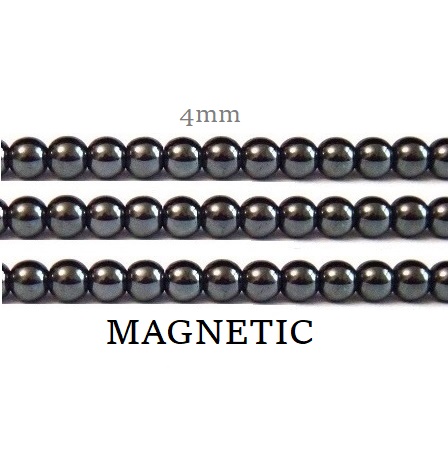 Magnetic Hematite 4mm Beads (10 strands) AAA Grade