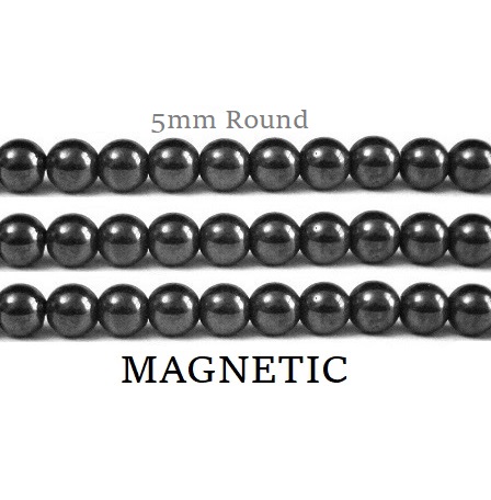 10 Strands 5mm Round 16" Magnetic Beads #MB-R5
