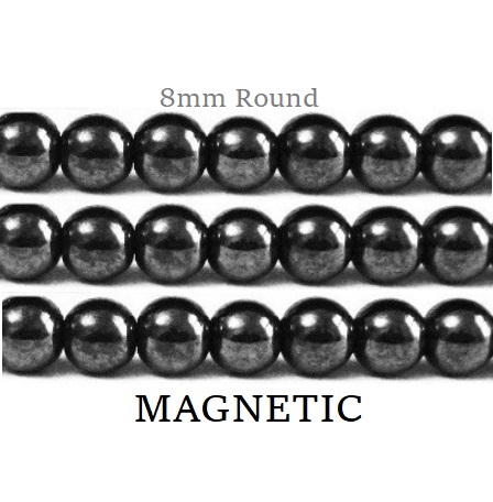 10 Strands 8mm Round 16" Magnetic Beads #MB-R8