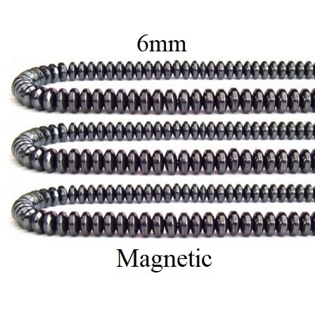 10 Strands 6mm 16" Rondelle Magnetic Beads #MB-RL6