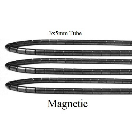10 Strands 3x5mm Tube 16" Magnetic Beads #MB-3x5