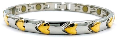 Golden Hearts Alloy Magnetic Bracelet #MBA-111