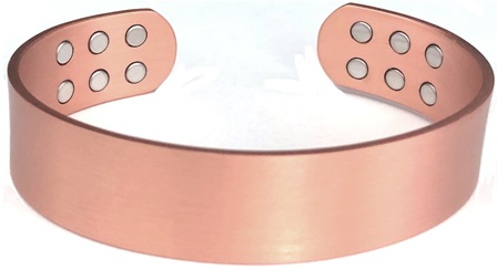 Extra Wide with 12 Magnets Solid Plain Copper Bangle Bracelet #MBG006B