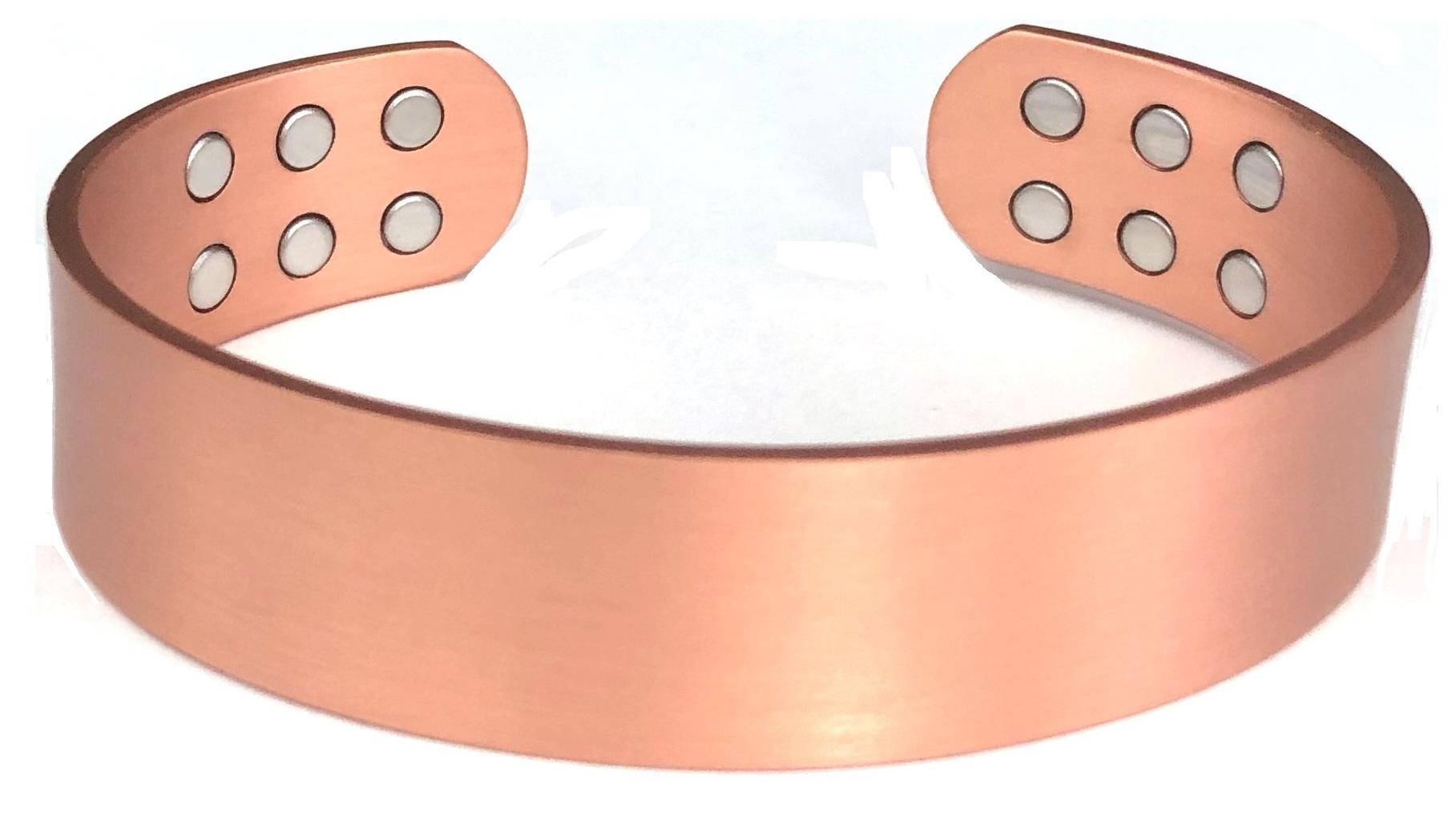 Extra Wide with 12 Magnets Solid Plain Copper Bangle Bracelet #MBG006B