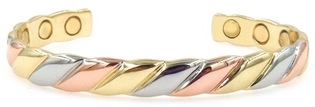 Rainbow Solid Copper Cuff Magnetic Bangle Bracelet #MBG014