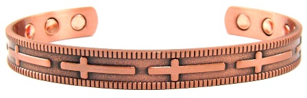 Horizon Crosses Solid Copper Cuff Magnetic Bangle Bracelet #MBG026