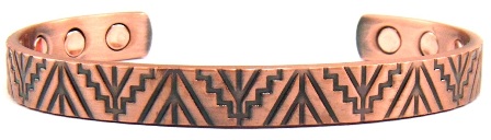 Tepee Solid Copper Cuff Magneti Bangle Bracelet #MBG033