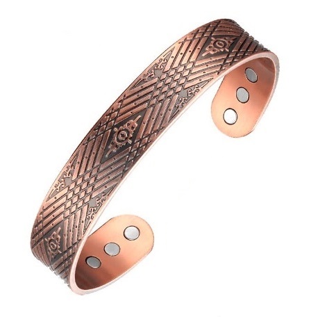 Royal Impression Solid Copper Cuff Magnetic Bangle Bracelet #MBG052