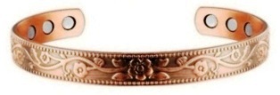 Flower Solid Copper Cuff Magnetic Bangle Bracelet #MBG224