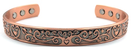 Tree of Life with Heart Pure Copper Magnetic Bangle #MBG232
