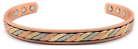 Rainbow Solid Copper Cuff Magnetic Bangle Bracelet #MBG235