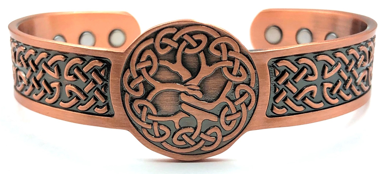 Round Tree of Life Pure Copper Magnetic Bangle #MBG238