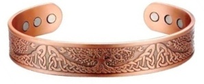 Tree of Life Solid Copper Cuff Magnetic Bangle with Extra Magnets #MBG356