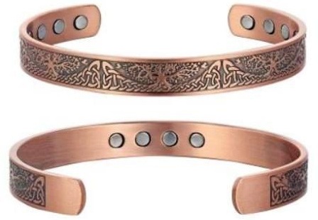 Tree of Life Solid Copper Cuff Magnetic Bangle with Extra Magnets #MBG356