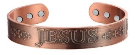 JESUS Solid Copper Cuff Magnetic Bangle Bracelet #MBG359