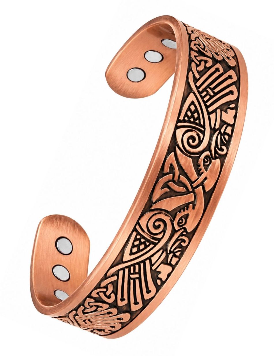 Bohemian Tribal Engraved Copper Cuff Bangle Bracelet #MBG415