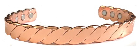 Solid Twist Copper Cuff Magnetic Bangle Bracelet #MBG515