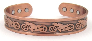 Motorcycle Solid Copper Cuff Magnetic Bangle Bracelet #MBG529