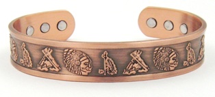 Indian Life Solid Copper Cuff Magnetic Bangle Bracelet #MBG535