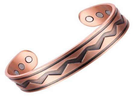 Wave Solid Copper Cuff Magnetic Bangle Bracelet #MBG-553