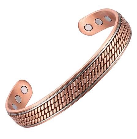 Braided Lines Solid Copper Cuff Magnetic Bangle Bracelet #MBG560
