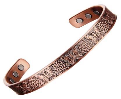 Butterfly Solid Copper Cuff Magnetic Bangle Bracelet #MBG562