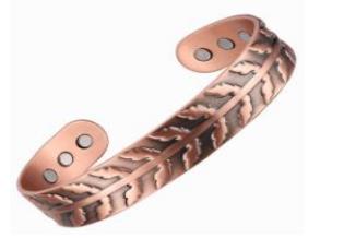 Full Leaf Solid Copper Cuff Magnetic Bangle Bracelet #MBG6010