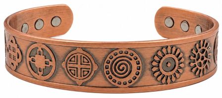 Sacred Spiral Copper Bangle Bracelet with Magnets for Men and Women #MBG704