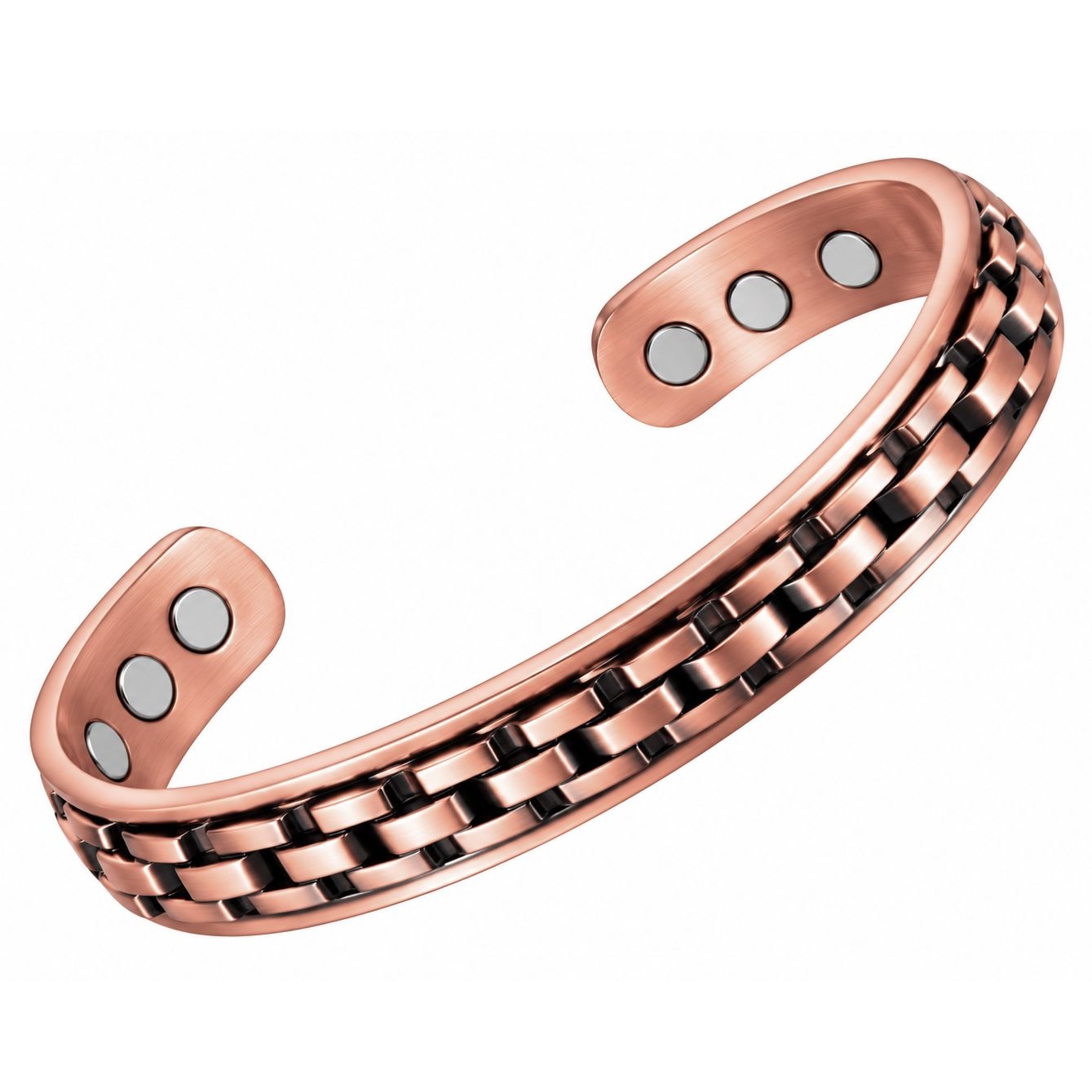 Chain Solid Copper Cuff Magnetic Bangle Bracelet - Unisex #MBG011