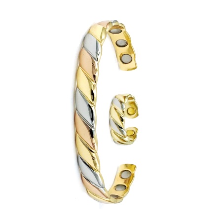 Multi Twist Magnetic Therapy Copper Bangle/Ring Set #MBGR014