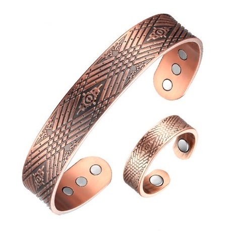 Royal Impression Magnetic Copper Bangle/Ring Set #MBGR052