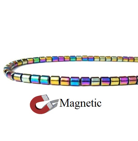 16" Strand Tube/Drum Magnetic Rainbow Beads