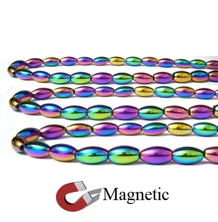 16" Strand Magnetic Rainbow Beads  AAA Quality