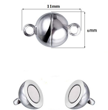 100 Sets Silver-White Color 6x11mm High Gauss Powerful Magnetic Clasps #MC-4
