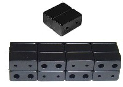 60 Sets  6x6x12mm With 2 Holes Black Color Magnetic Clasps #MCD200