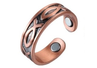 Fish Solid Copper Magnetic Therapy Ring #MCR124