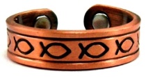 Fish Solid Copper Magnetic Therapy Ring #MCR124