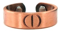 Button Solid Copper Magnetic Therapy Ring #MCR126