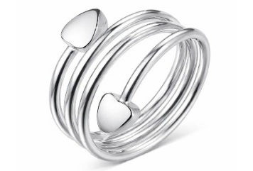 Silver Color Spiral Heart Copper Magnetic Ring #MCR222