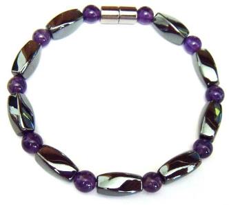 (Call for Prices) 1 PC. Amethyst Magnetic Therapy Bracelet Hematite Magnetic Bracelet #MHB0002