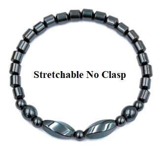 1 PC. No Clasp Tie Twisted, Drum and Round Magnetic Bracelet Hematite Bracelet #MHB-00044