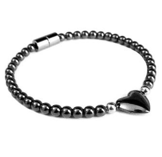 (Call for Prices) 1 PC. Single Happy Heart Magnetic Therapy Bracelet Hematite Bracelet #MHB0009