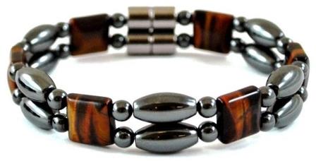 1 PC. (Magnetic) Red Tiger-Eye Double Line Magnetic Bracelet Hematite Bracelet #MHB302