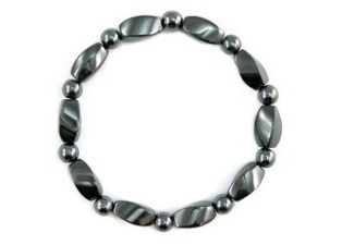 1 PC. 7.25" Twisted And Ball Beads Magnetic Hematite Bracelets #MHB-474